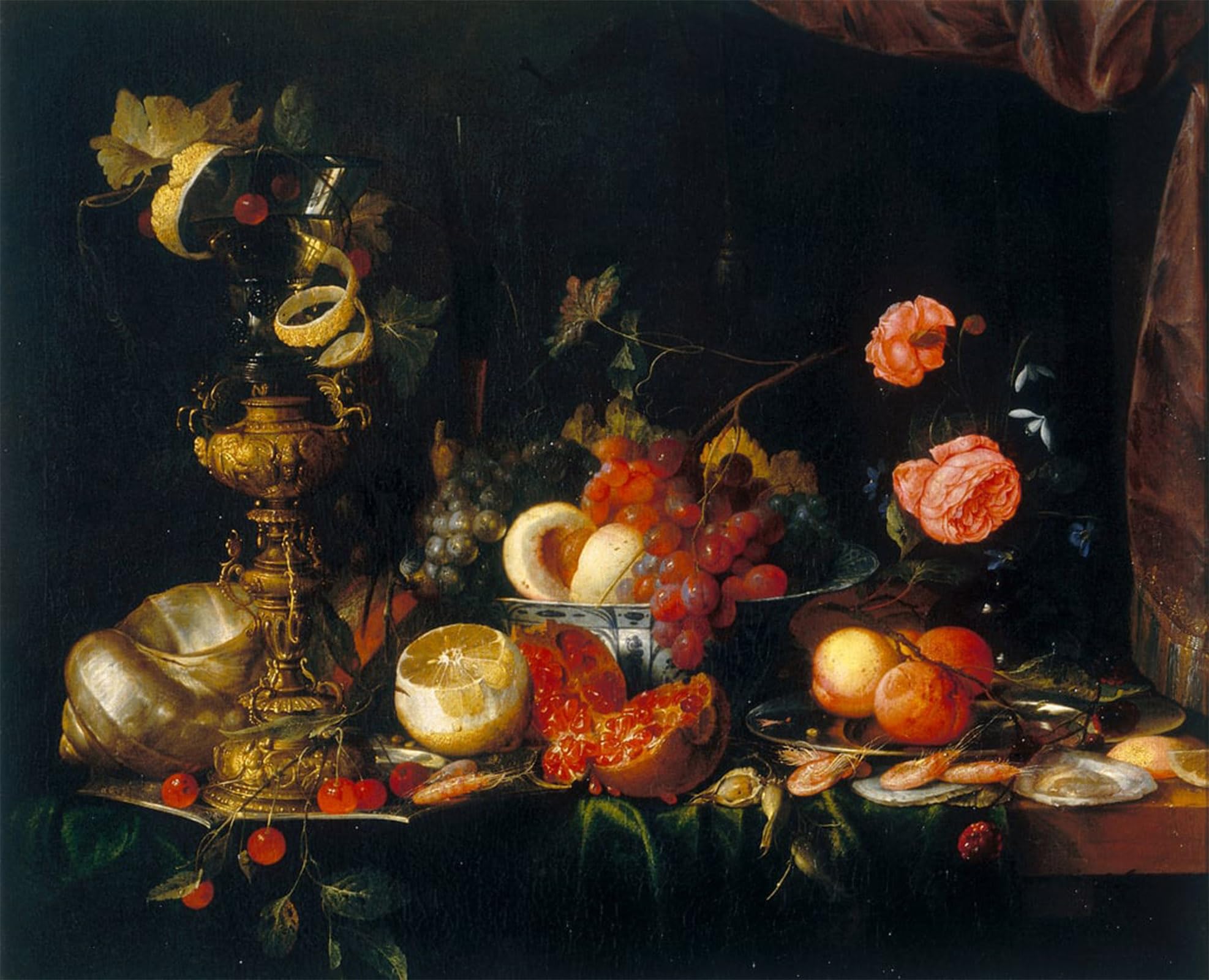 SERENDIPITP Aesthetic Poster Photo Wall Print Retro Picture Still Life by Jan Davidsz De Heem Modern Wall Artwork for Home Decor 60x90cm