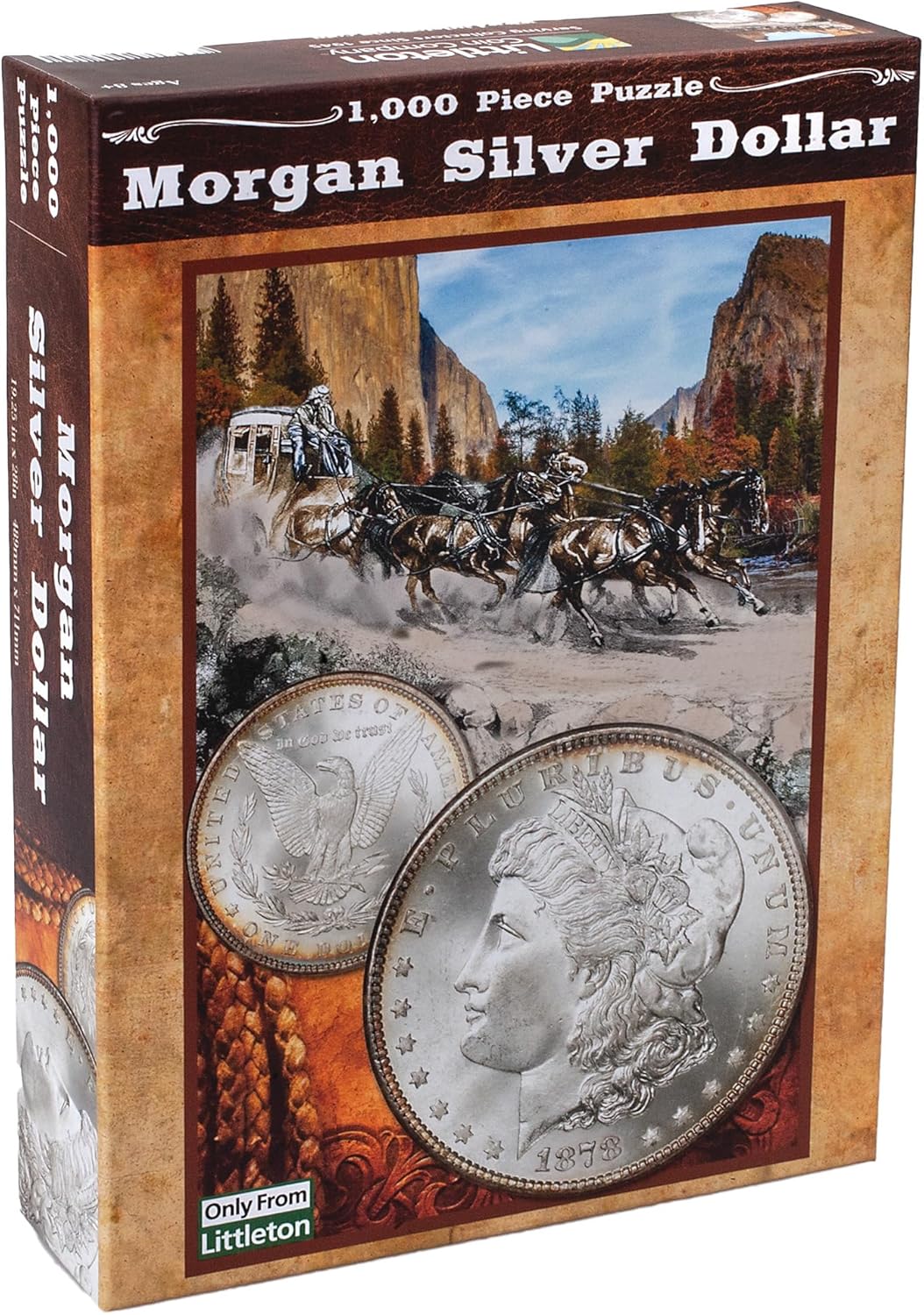 Morgan Dollar Western Frontier 1000 Piece Jigsaw Puzzle with Morgan Dollar Booklet