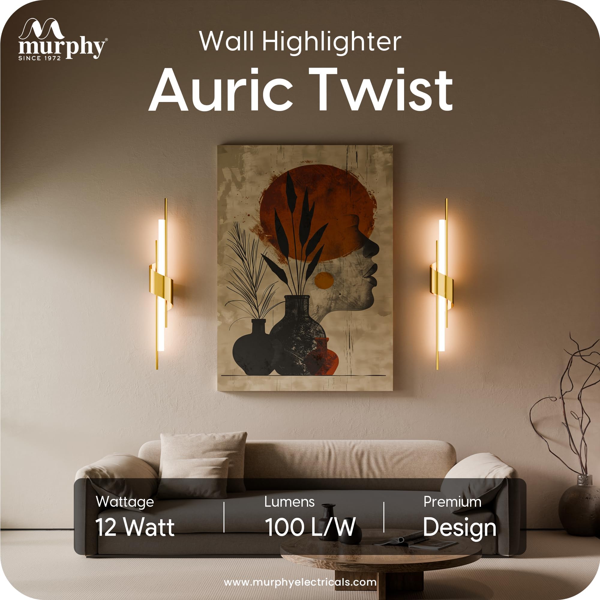 Auric Twist Wall Light - Gold Modern Sconce -2