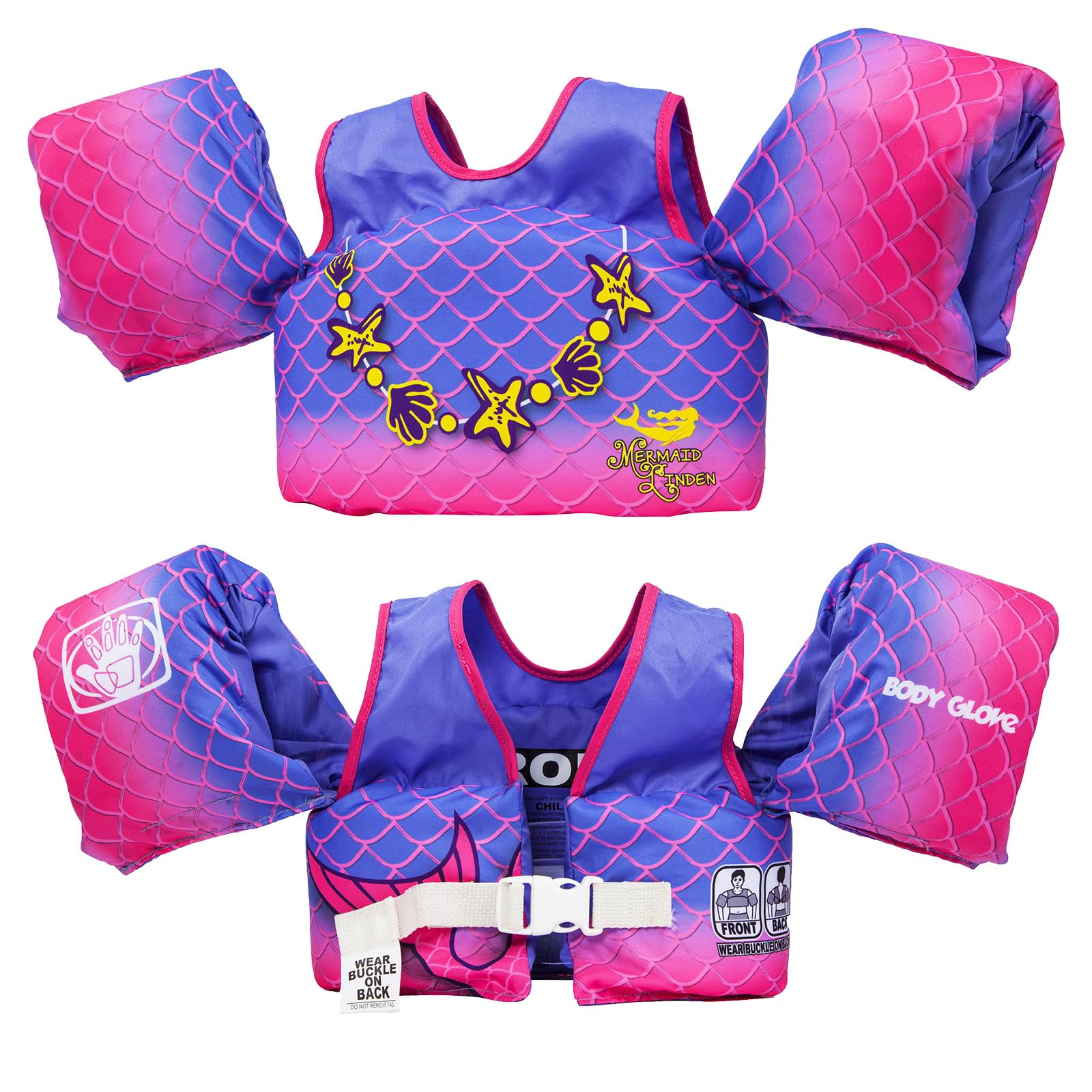 Body Glove Paddle Pals Learn to Swim Coast Guard Approved Kids Life Jacket PFD