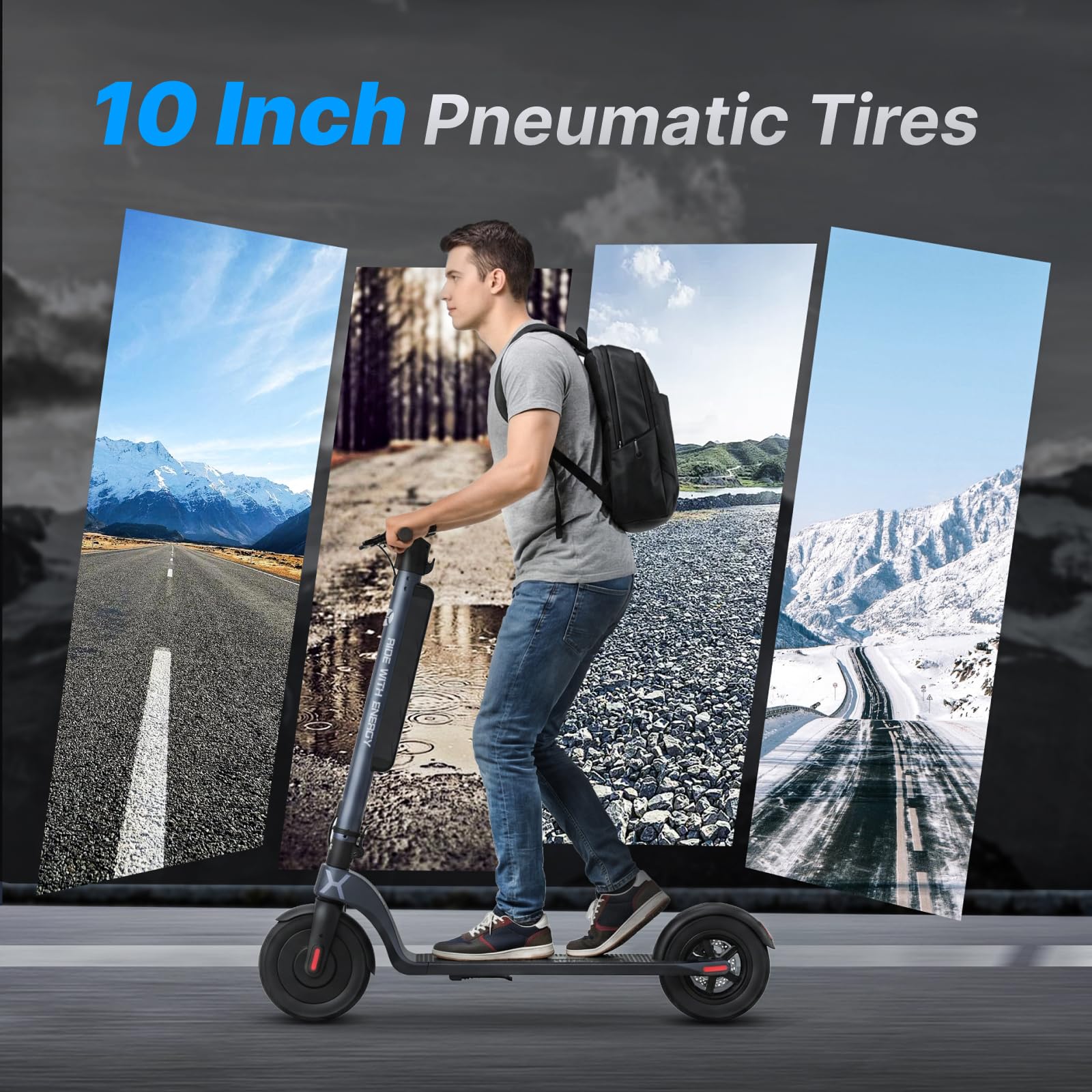 HX X6 Monopattino Elettrico Adulto 4 Pieghe da Zaino, Scooter Elettrico per Urbano, 350W e Batteria Rimovibile, Autonomia 20-40km, Doppi Freni, Cruscotto Intelligente,App