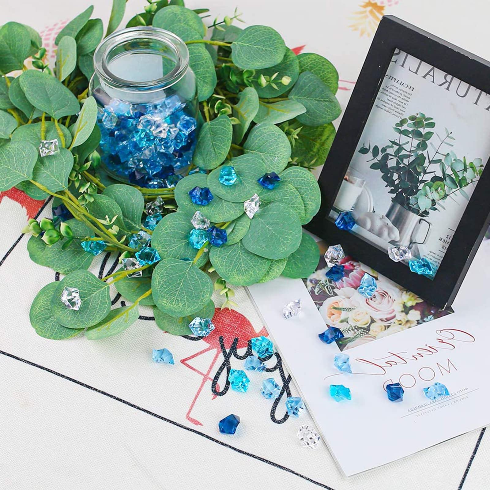 200 stuks edelstenen voor kinderen, mooie glazen stenen, kleurrijke dreuzelstenen, decoratie acryl, diamanten, sieraden, decoratieve stenen voor vazen, bruiloft, aquarium, decoratie, glasnuggets om te