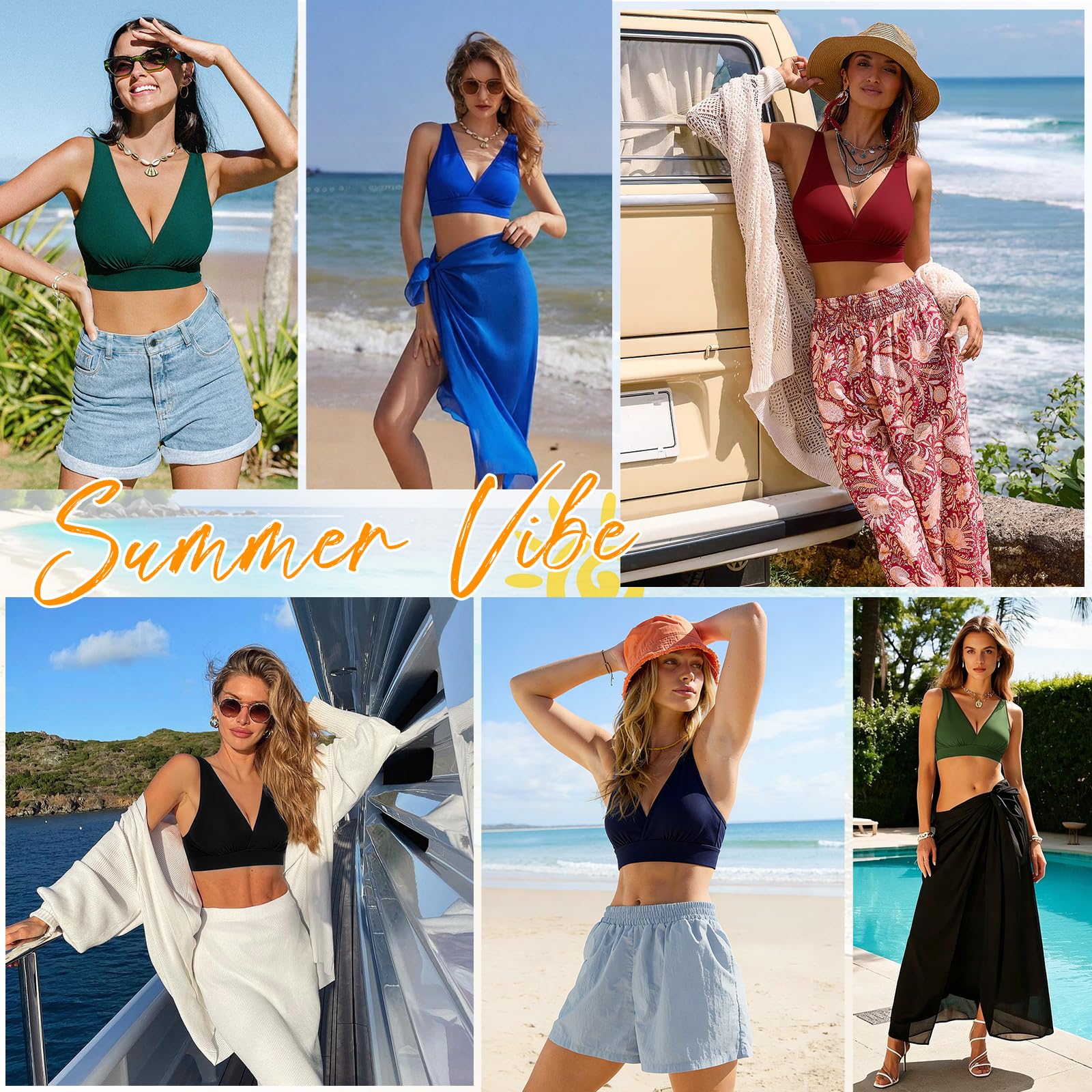 UMIPUBO Haut De Bikini Maillot De Bain Femme Forte Poitrine Grande Taille Push Up Bretelles Larges Réglables