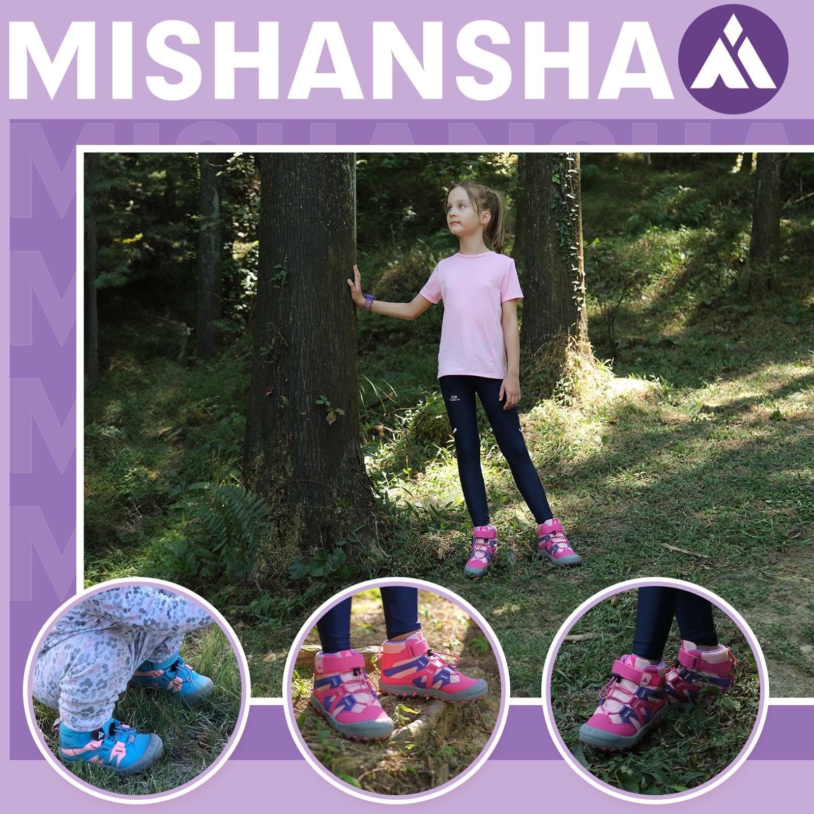Mishansha Niña Zapatillas de Senderismo Niños Antideslizante Transpirables Botas Zapatos de Trekking Unisex Ligero Tallas 24-38 EU