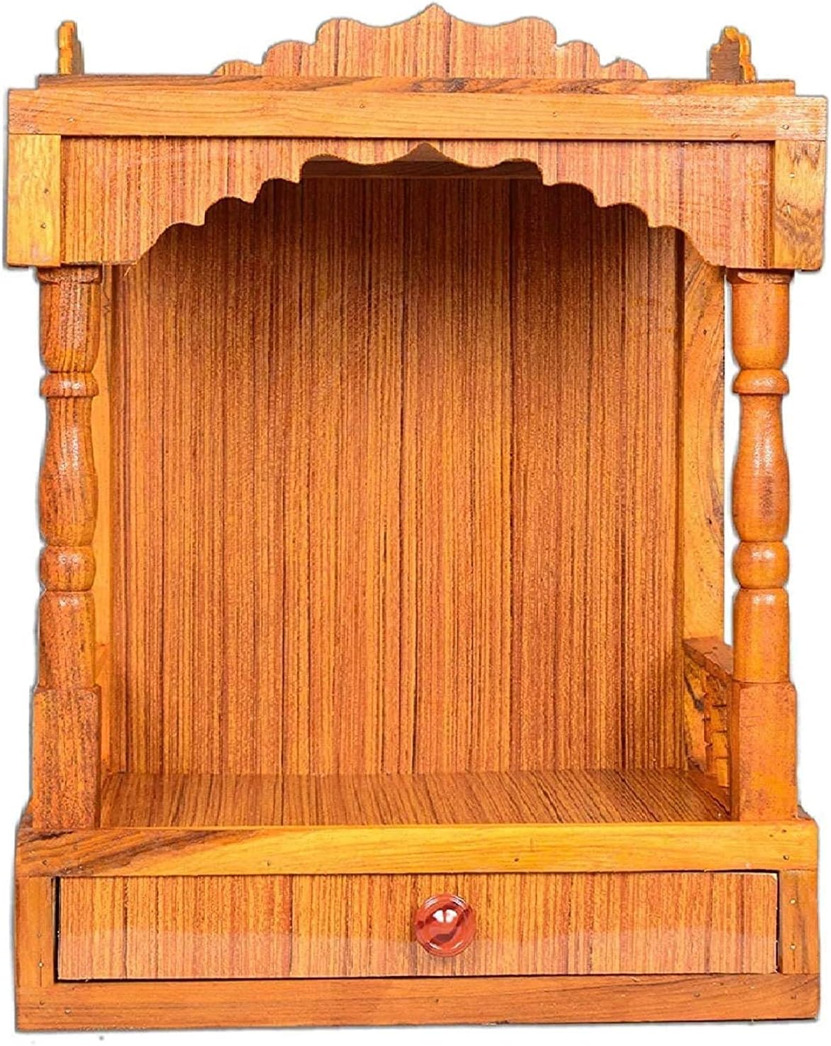 ANCHARA Mandir for Home Temple for Pooja Mandir for Home Beautiful Wooden Temple for Home Pooja Stand for Home and Office, ( Color Brown _52 X 40 X 25 Cm,)