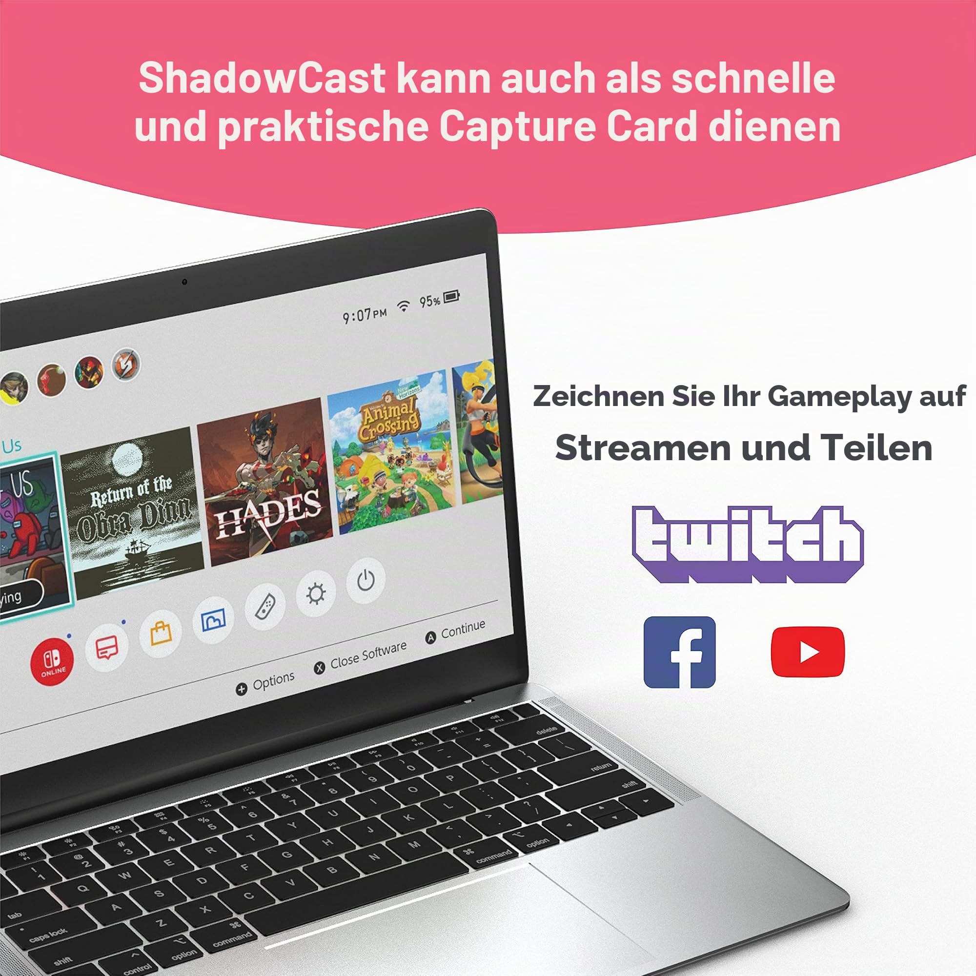 Human Things Genki ShadowCast - Spielkonsolen auf Ihrem Laptop