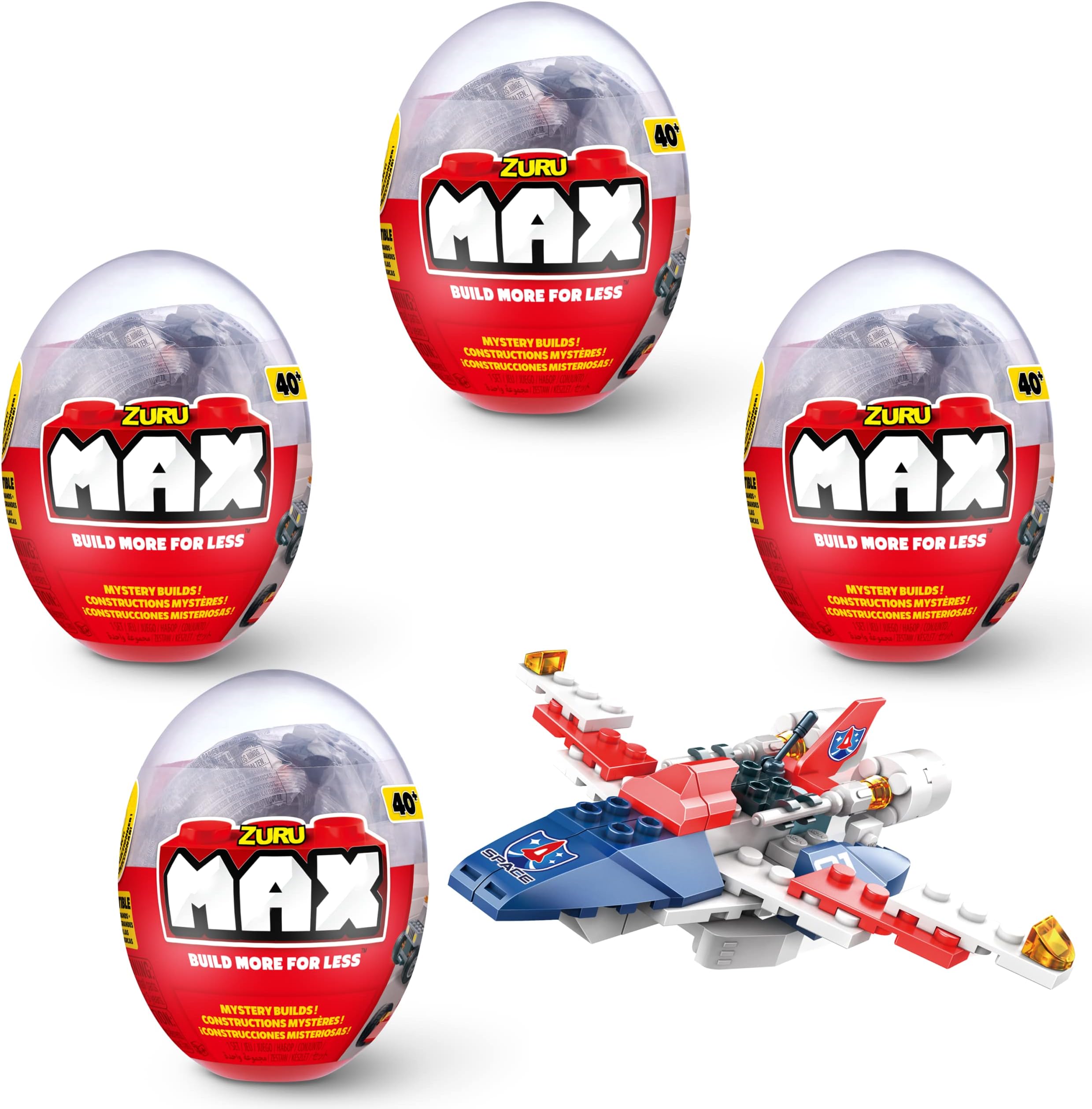 Max Build More Mystery Egg Capsule (4 Pack) Compatible with Other Major Brands