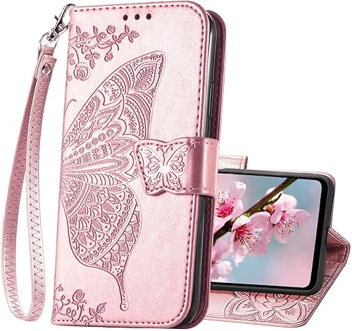 Miniatura 1 de Funda diseñada para Motorola Moto G Stylus 5G 2023, funda con tapa para mujer con estampado de mariposa en relieve de piel sintética, ranuras para