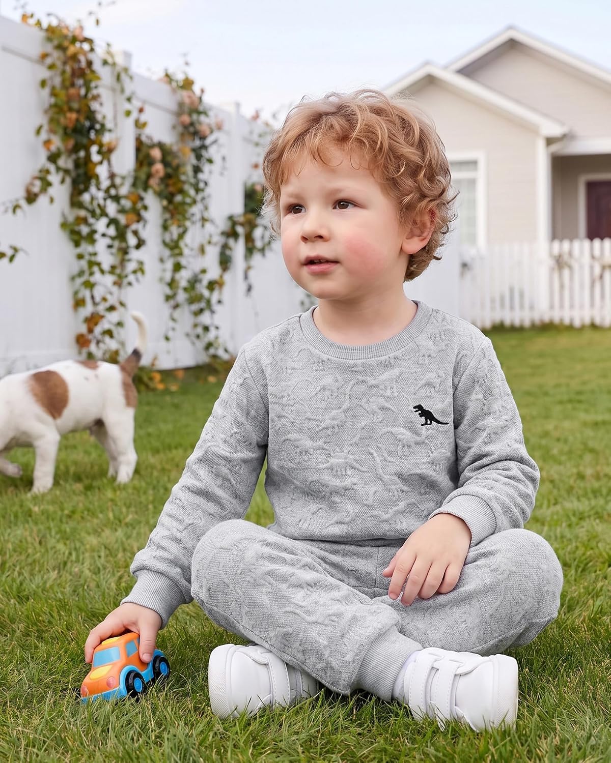 DISAUR Baby Boy Clothes Long Sleeve Dinosaur Print Sweatshirt Pants 18M-6Y image 3