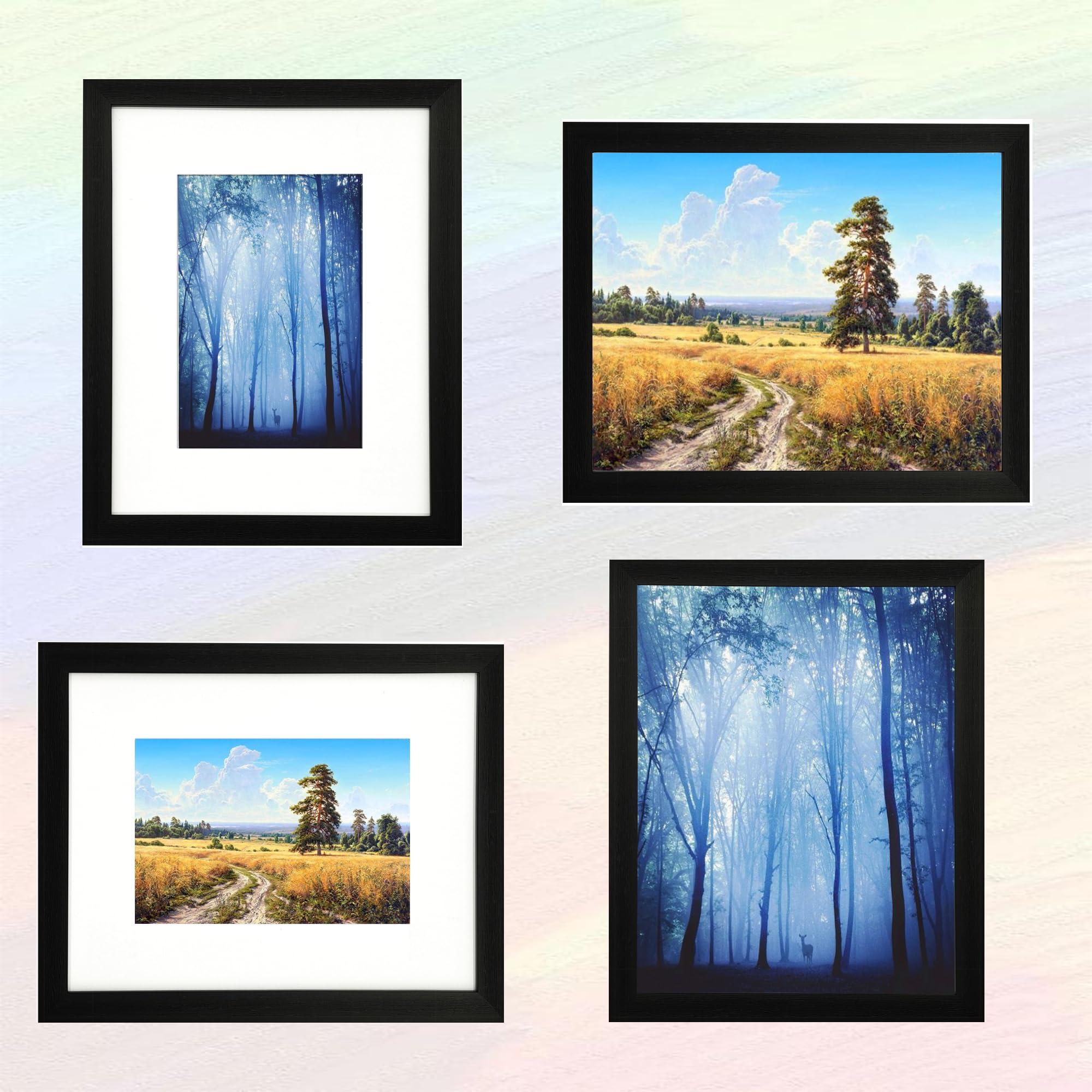 8 x 10 (20,3 x 25,4 cm) ramka na zdjęcia galeria ramka na zdjęcia z matą 5 x 7, wolnostojąca i montowana na ścianie, czarna