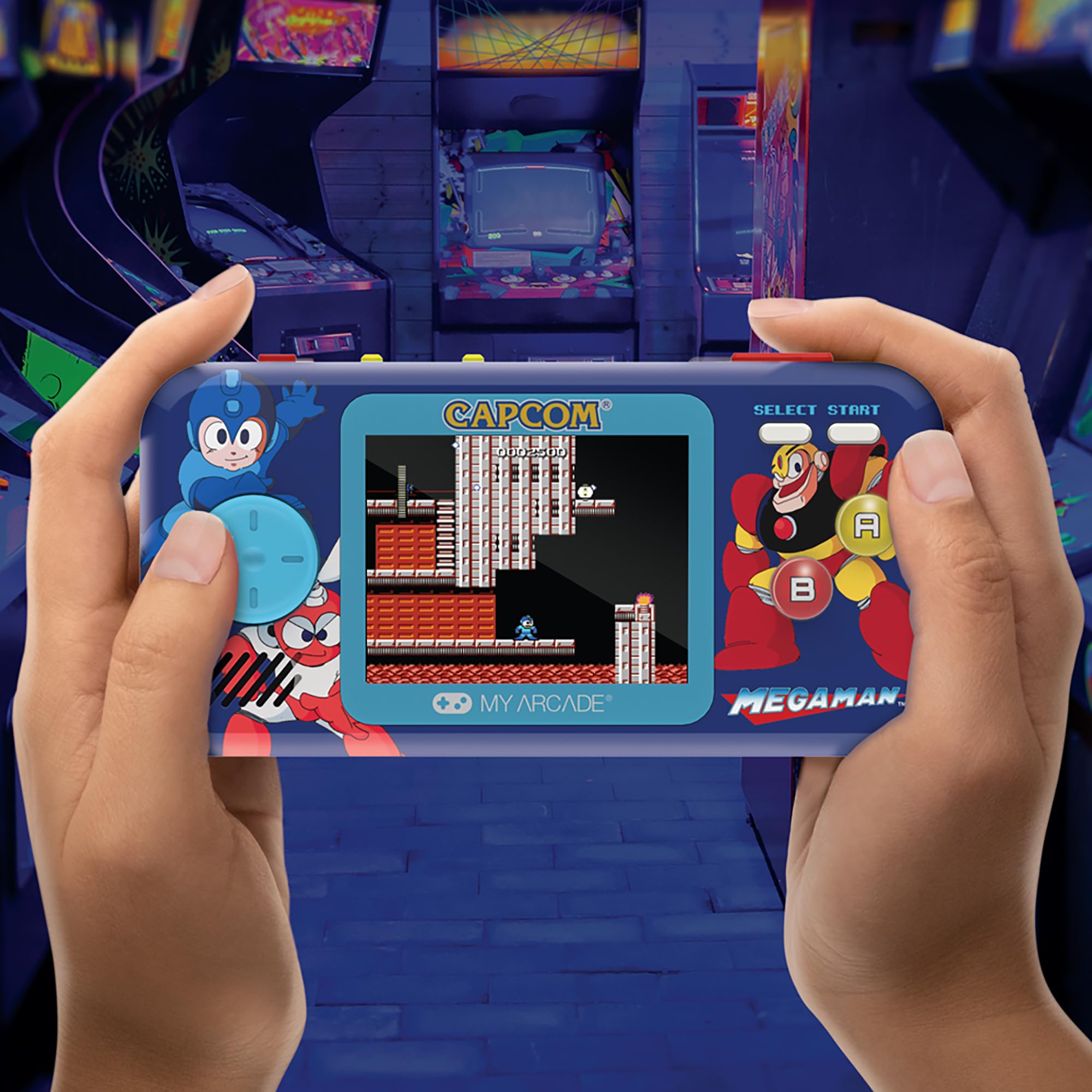 My Arcade DGUNL-7149 Mega Man Pocket Player Pro - Sistema di gioco portatile con custodia per il trasporto