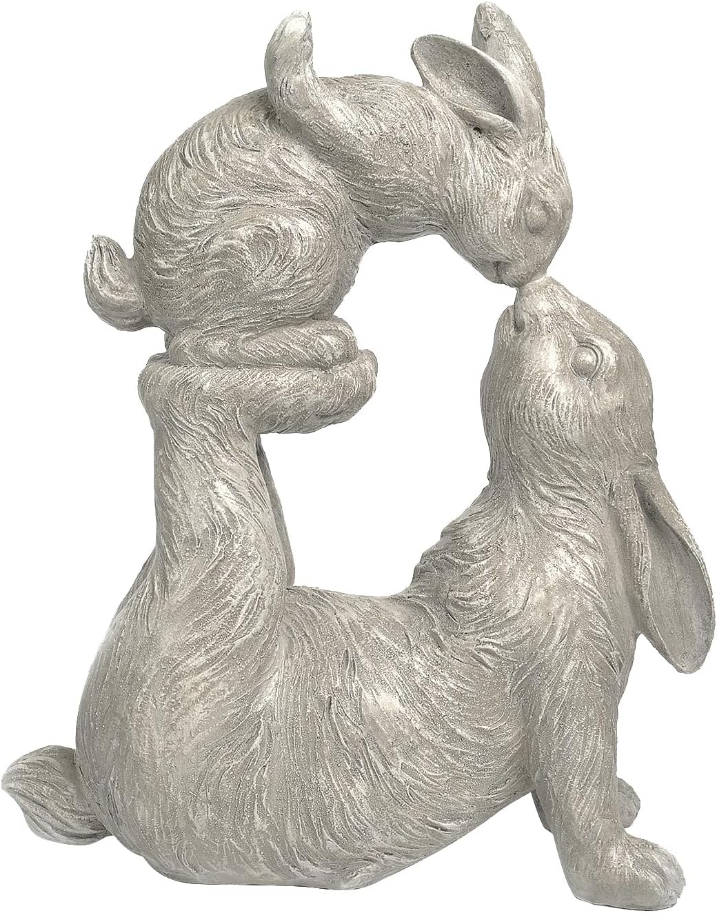 Newman House Studio Garden Statues Kissing Bunny Sulpture - Garden Décor Rabbit Collectible Figurines Yard Decorations Outdoor 11.8" L x 4.8" W x 14.6" H - Image 2