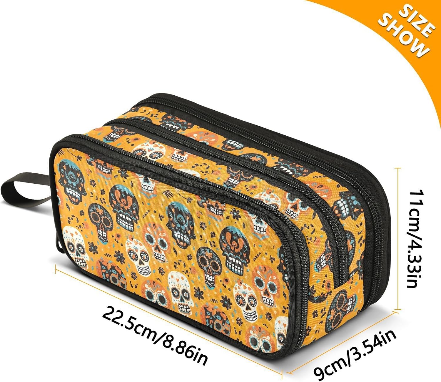 GAIREG Funny Skull Orange Marker Case for Artists, Roomy image 3