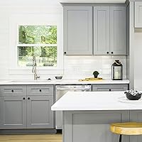 Vista 9 de Ravinte Paquete de 50 pomos de gabinete de cocina de 1-1/4 pulgadas, pomos redondos sólidos para cajones de aparador, pomos de tocador negro mate