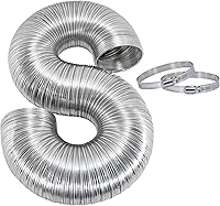 Eastman ArmorFlex 8ft Semi-Rigid Aluminum Dryer Vent Hose with Clamps - Crush-Resistant, Fire-Safe, Flexible Duct 69028