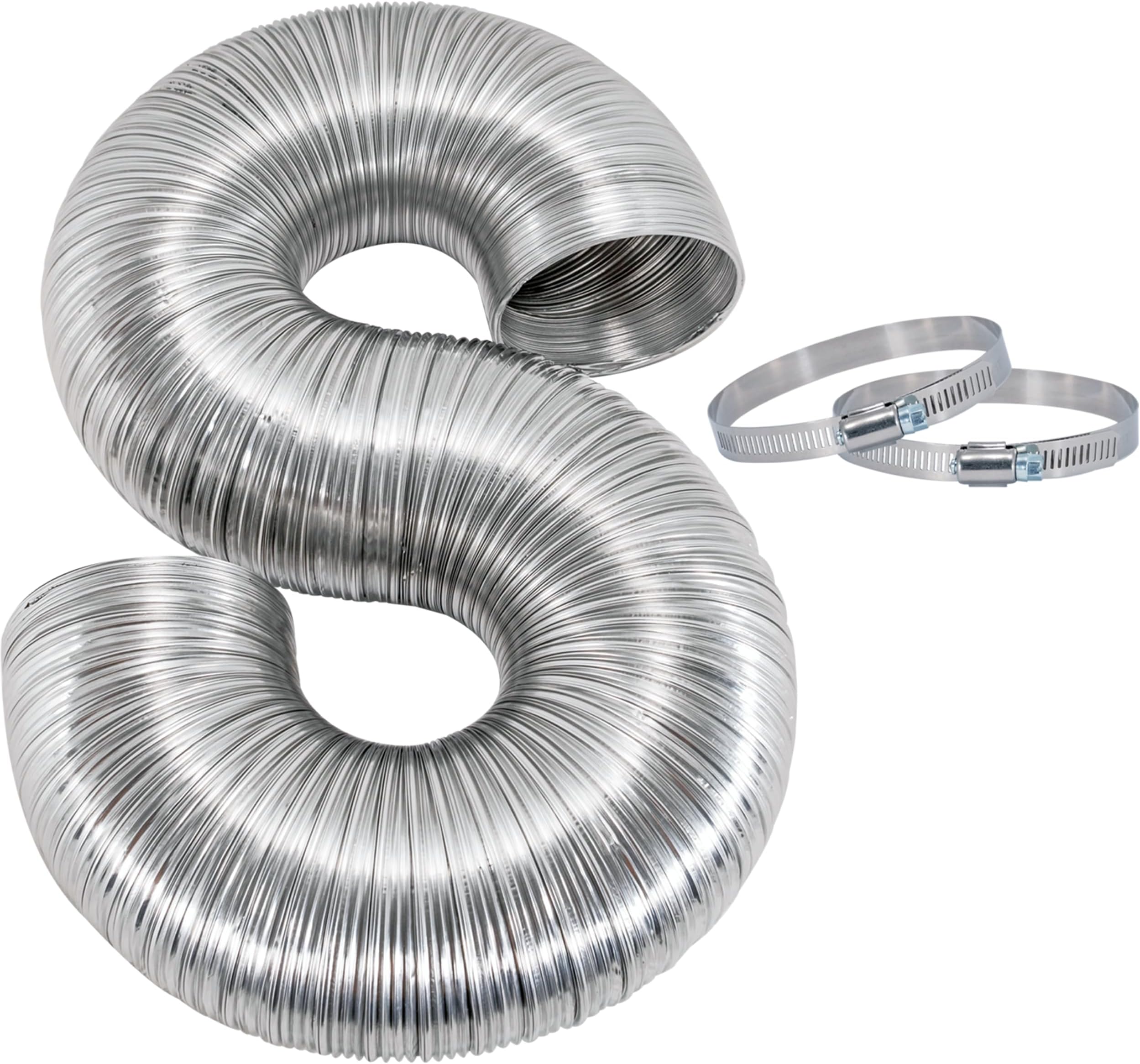 69028 ArmorFlex Super Dryer, 8 Foot by 4 Inch Flexible Aluminum Duct with Clamps, 8 Feet, Silver