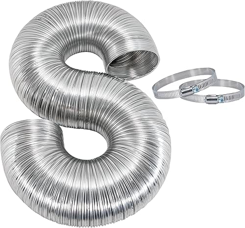 Eastman 8 Foot ArmorFlex Dryer Vent, Flexible Aluminum Duct with