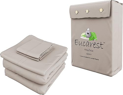 Miniatura 8 de Sábanas de eucalipto lyocell, hipoalergénicas, 100% Tencel orgánico, reguladoras térmicas y absorben la humedad para personas que duermen con calor,