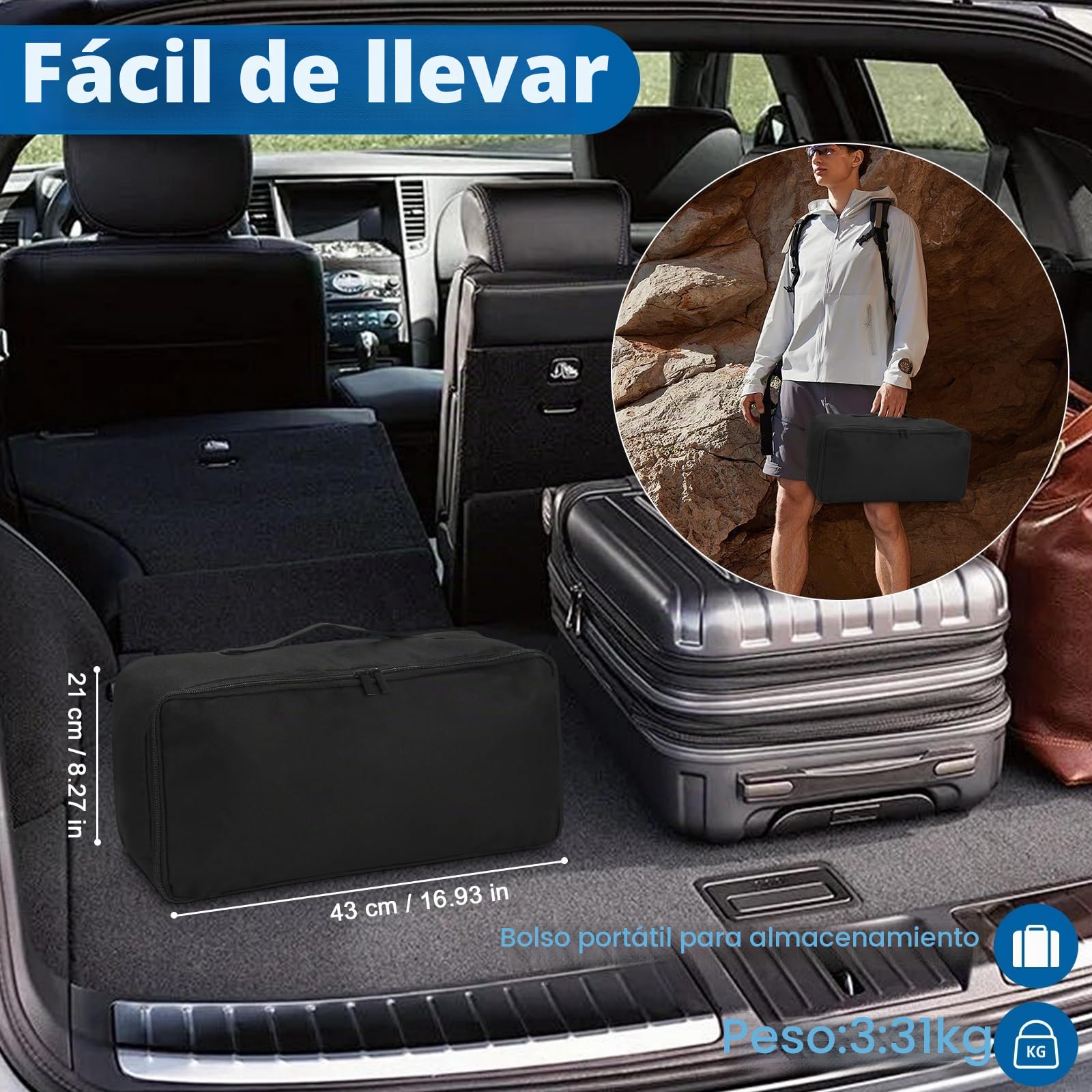 Pantalla de proyección con trípode, pantalla de proyector de 100 pulgadas, portátil para cine al aire libre, sin arrugas 16:9 HD frontal y trasera, proyección de jardín con bolsa de transporte para