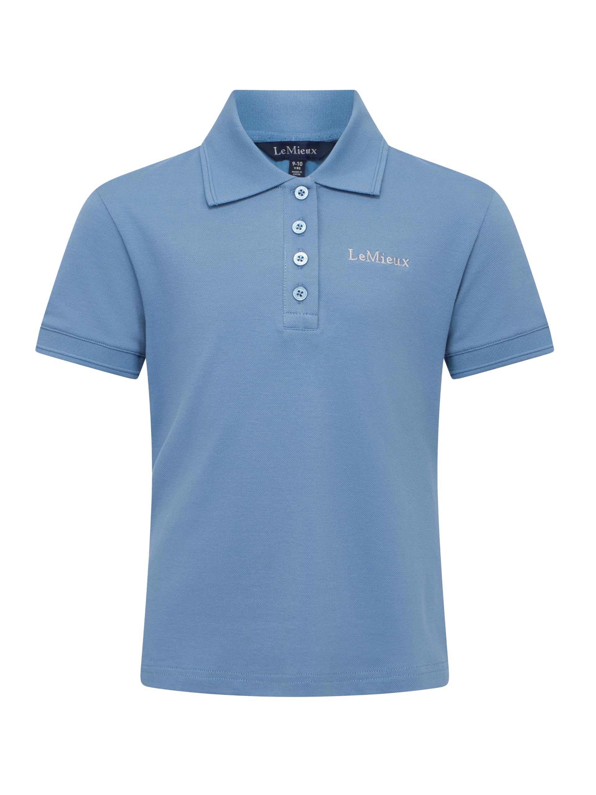 LeMieux Young Rider Classique Polo Shirt - Childrens Equestrian Horse Riding Top - Ice Blue - 13-14years