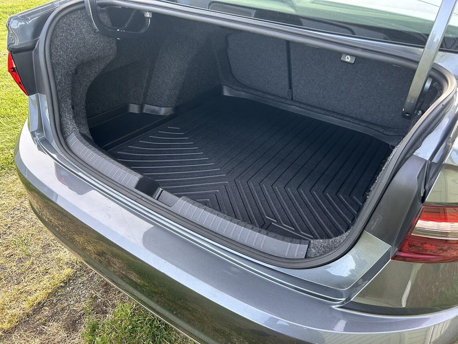 Cargo Liner - Trunk Mat for Volkswagen Jetta 2019-2026 – Weather-Resistant Trunk Mats for Cars with Raised Lip – Non-Slip Car Trunk Mat Tray Pad Boot – Laser Pre-Cut Design