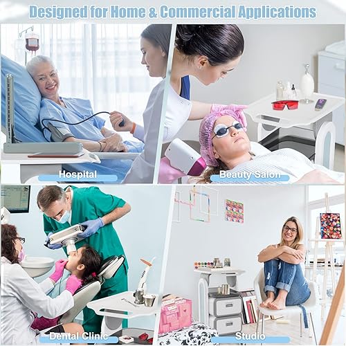 Miniatura 8 de Carrito médico móvil de 130 libras de carga portátil profesional para escáner de imágenes de ultrasonido vehículo carrito de almacenamiento de