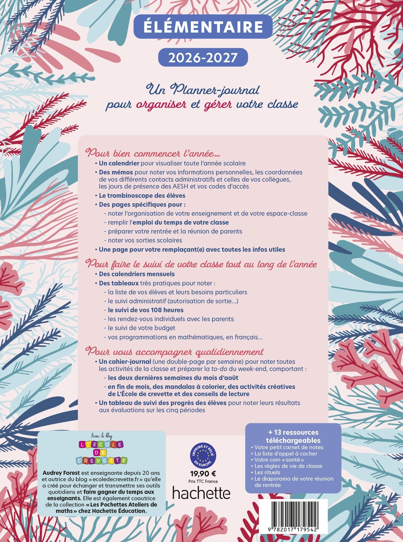 Mon planner journal de prof d'école Elémentaire - Edition 2026-2027