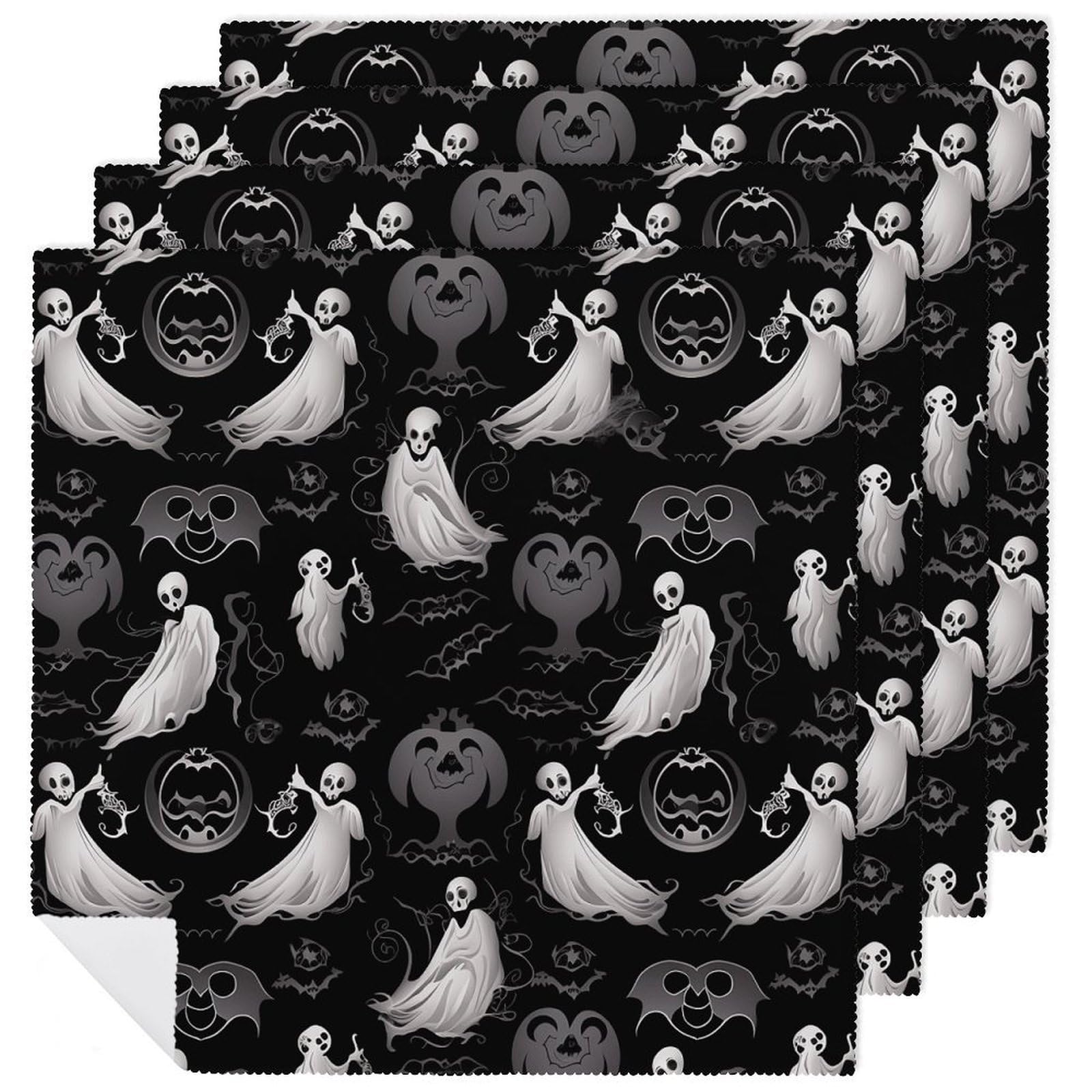 Serviettes table Halloween gothiques tissu réutilisable absorbant mariage