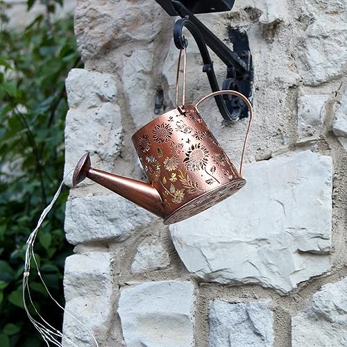 Miniatura 9 de Regadera solar con luces, luces solares colgantes de cascada para decoración de jardín al aire libre, luces solares impermeables de jardín para