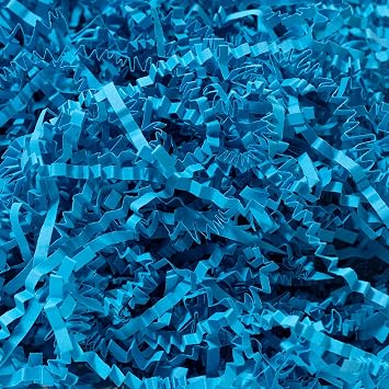Wowxyz 1 LB Crinkle Cut Paper Shred Lake Blue Shredded Paper For Gift Box