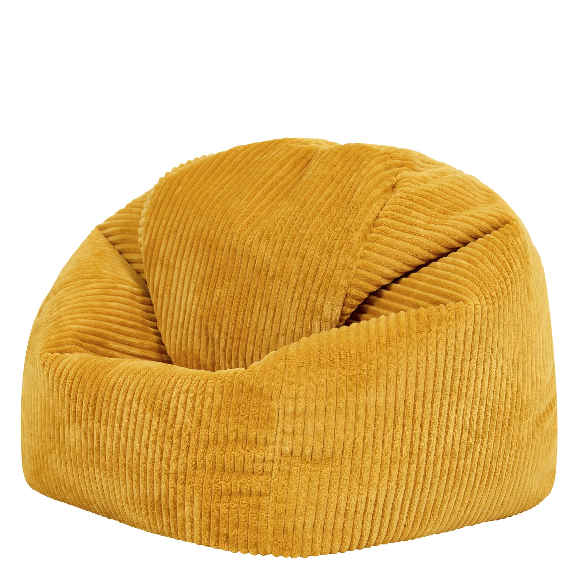icon Kingston Kids Cord Bean Bag with Filling Included, Yellow | Made in the UK, Kids Beanbag, Soft Corduroy Fabric, Floor Chair for Playroom or Bedroom