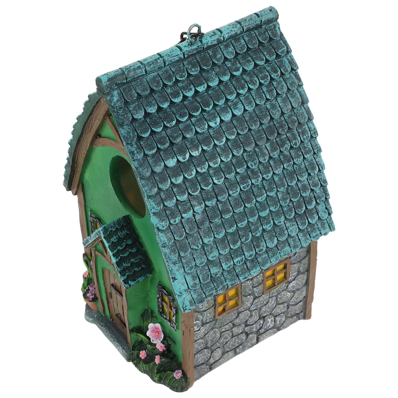 SHINEOFI Casa para Pájaros de Resina Resistente, Casita Decorativa para Pájaros Diseño Simple y Elegante, Lugar Protegido para Aves Alféizar o Porche
