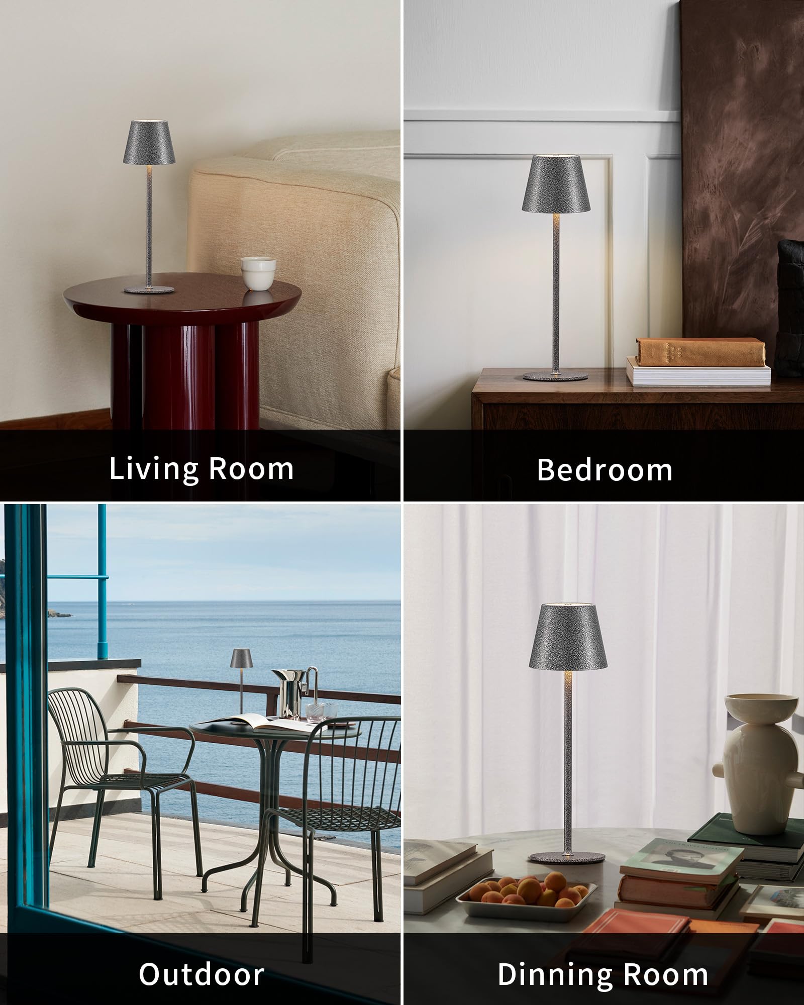WELLHOME LOT DE 2 LAMPES DE TABLE LED SANS FIL AVEC CHANGEMENT DE Couleur 69858106