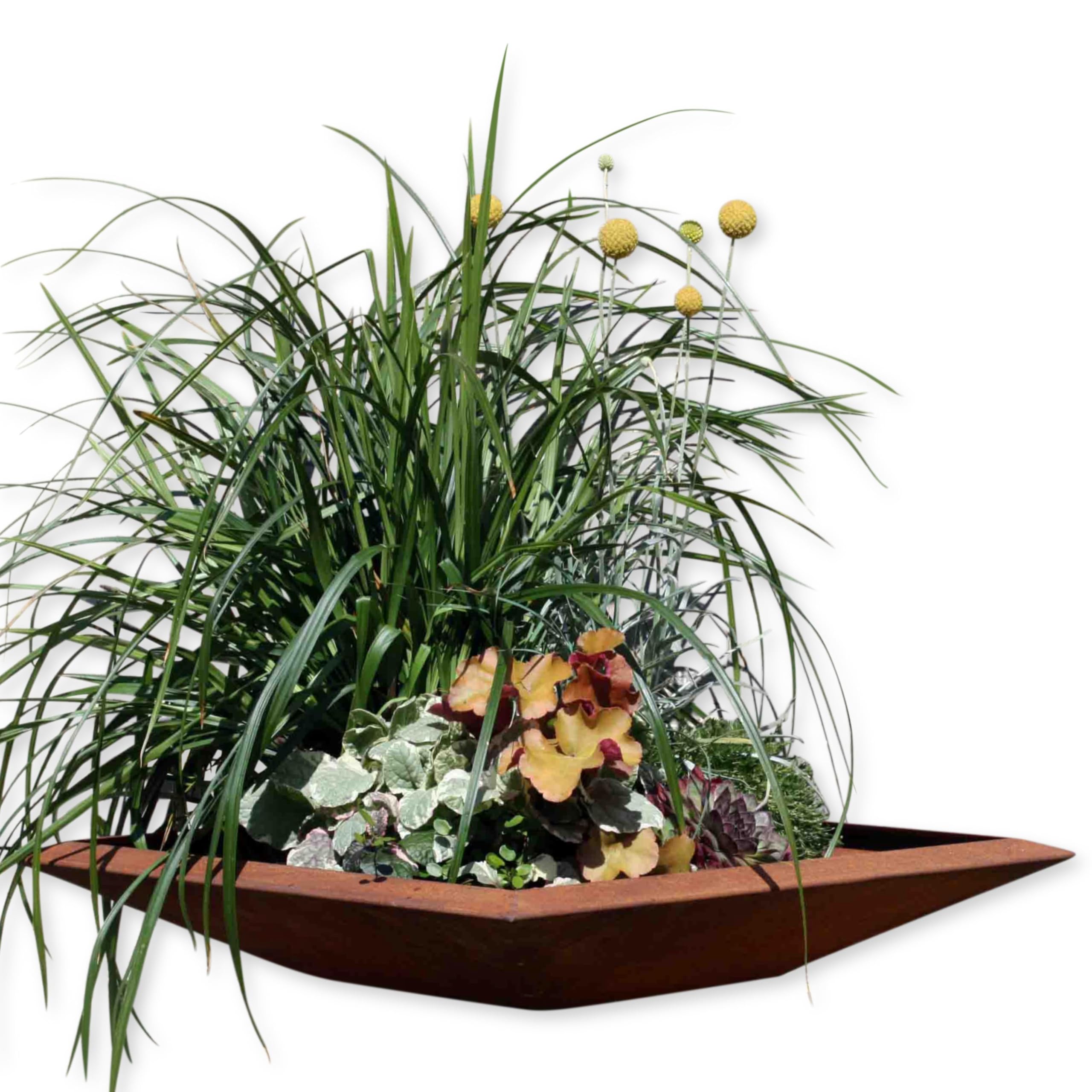 Rostikal Pflanzschale Eckig 40 x 40 in Edelrost - Rostiger Garten Blumentopf, Gartendeko Pflanzschale, Dekoschalen, Grabschale, Deko- und pflanzschalen