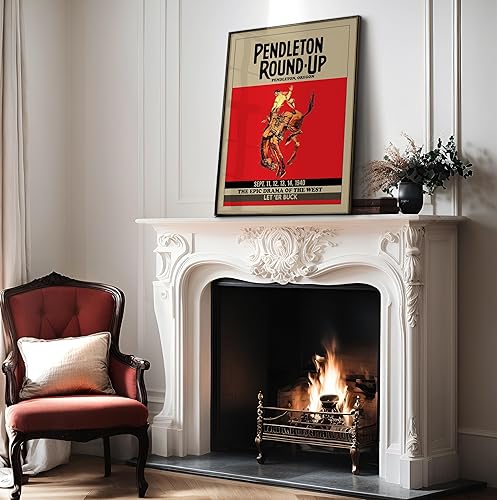 Miniatura 4 de Poster Master Póster vintage de rodeo, impresión retro redondeada, arte de Oregon, regalo para hombres, vaqueros, amantes de los animales,