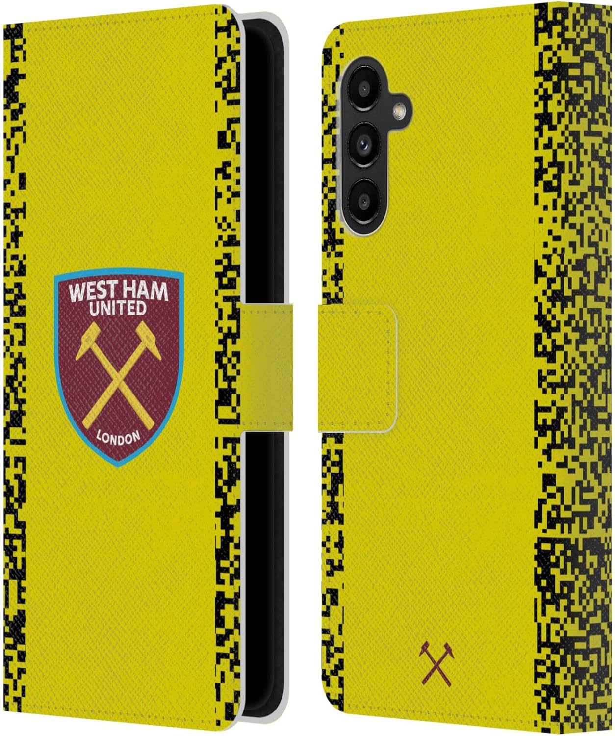 Head Case Designs Officially Licensed West Ham United FC Home Goalkeeper 2021/22 Crest Kit Leather Wallet Case Compatible with Samsung Galaxy A13 5G (2021)