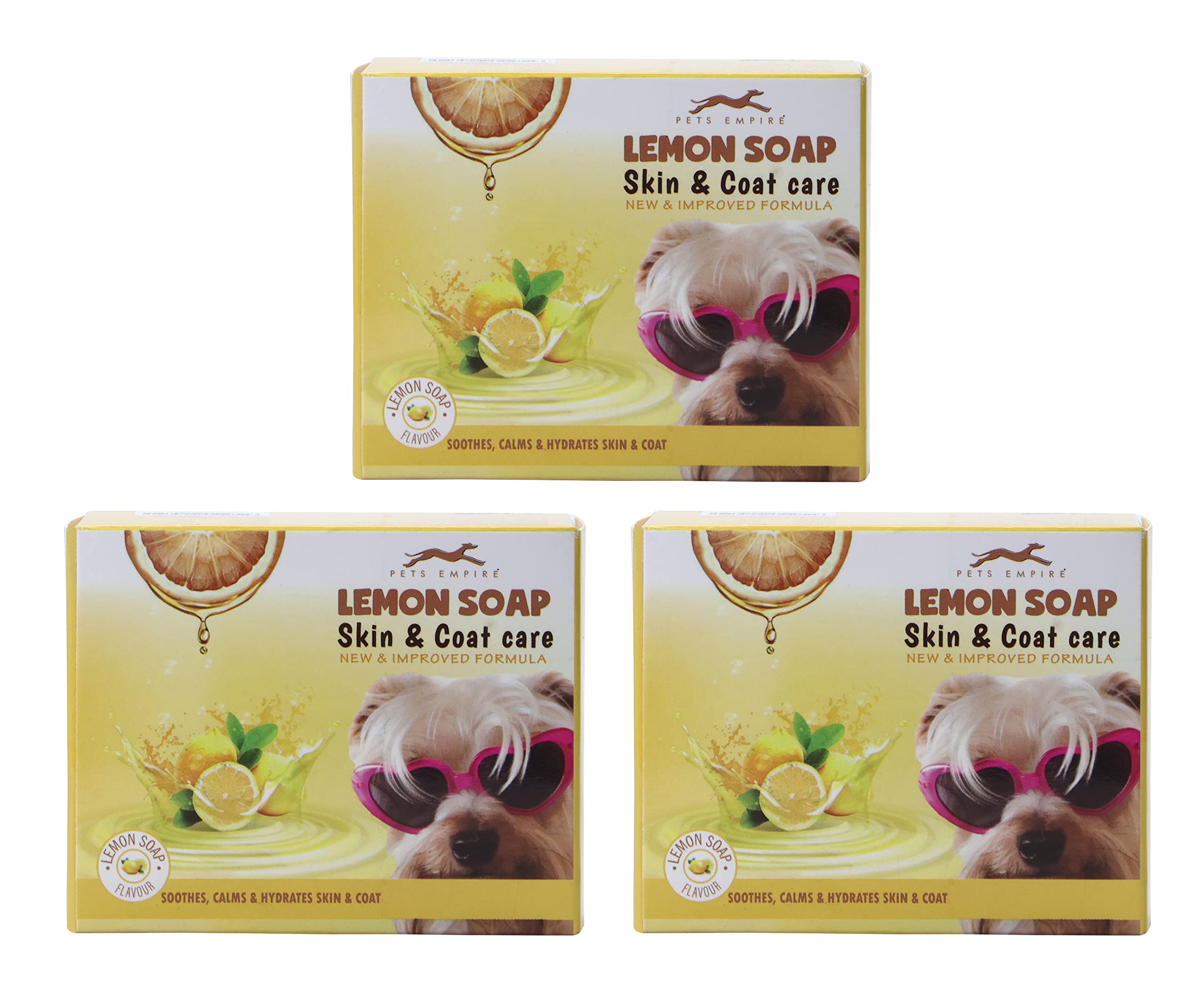 Pets Empire Dog Naturalis Handmade Dog Soap Fur BRIGHTENING & Antibacterial Organic Soap Skin & Coat Care 100 GMS (Pack of 3) (Lemon) (B096SN6JH7) Amazon Price History, Amazon Price Tracker
