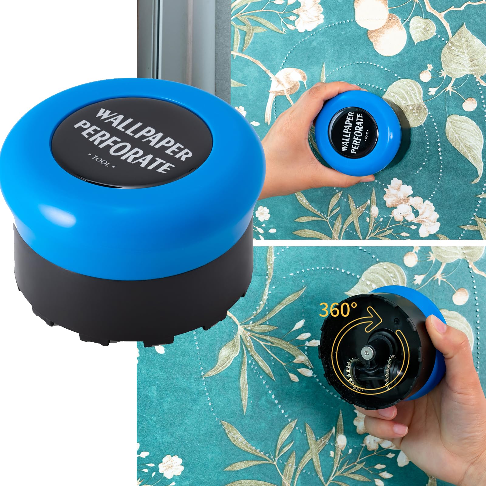 FOSHIO Tapezierwerkzeug, Tapete Glätten Werkzeug mit Bürsten,Schwamm Rollen,Schneidwerkzeug, Tapetenperforierer, Tapetenglättungs Werkzeug für Klebekontakt, Tapeten, Fensterfolie
