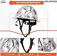 Vista 32 de Carbon Fiber Pattern Full Brim Hard Hat with Visor-OSHA Approved Construction Safety Helmet for Men Women,ANSI Z89.1 Vented Reflective Hardhat with