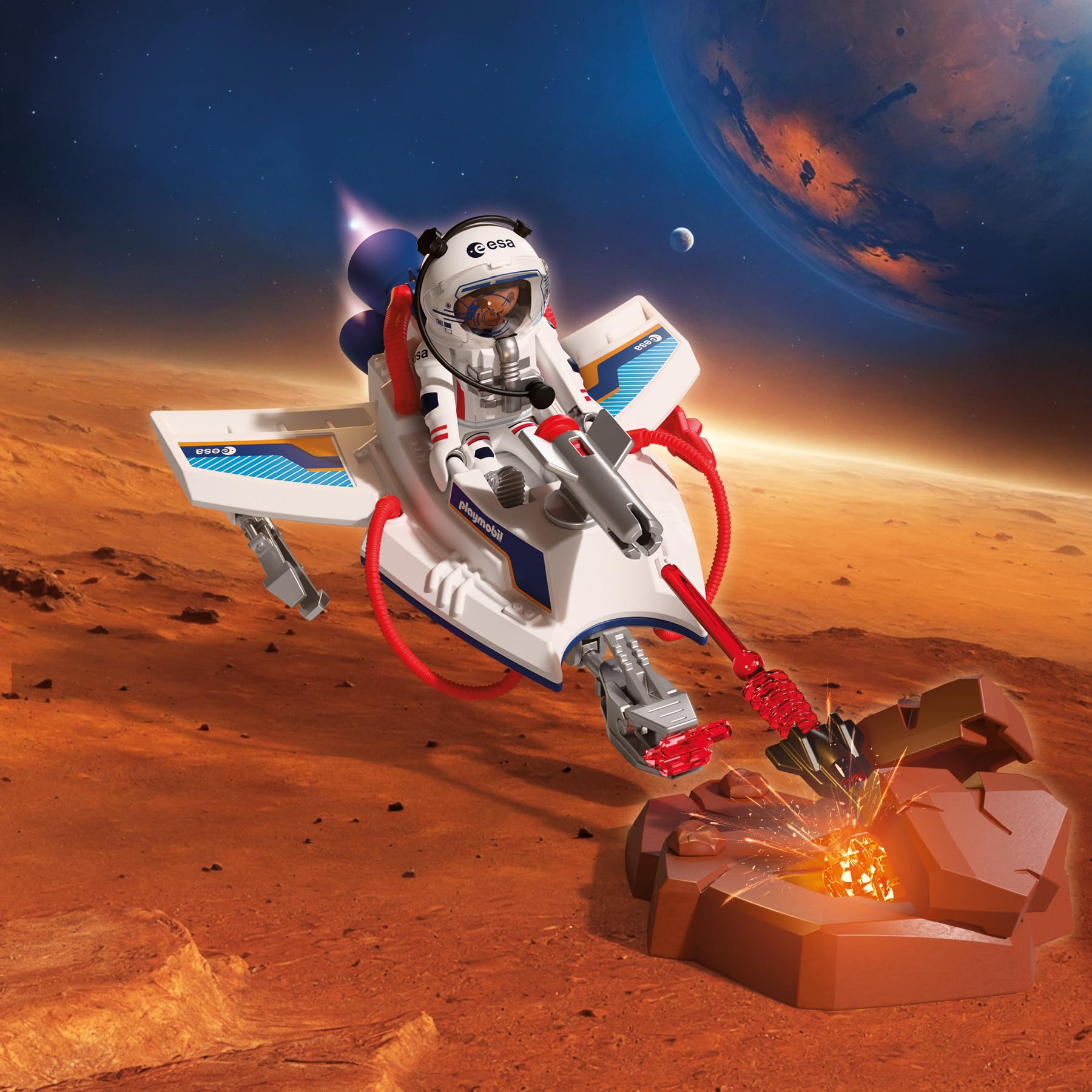 Playmobil Space ESA Space Glider, Astronaut, Flying Vehicle with Shooting Function and Grabber Arm - Image 2