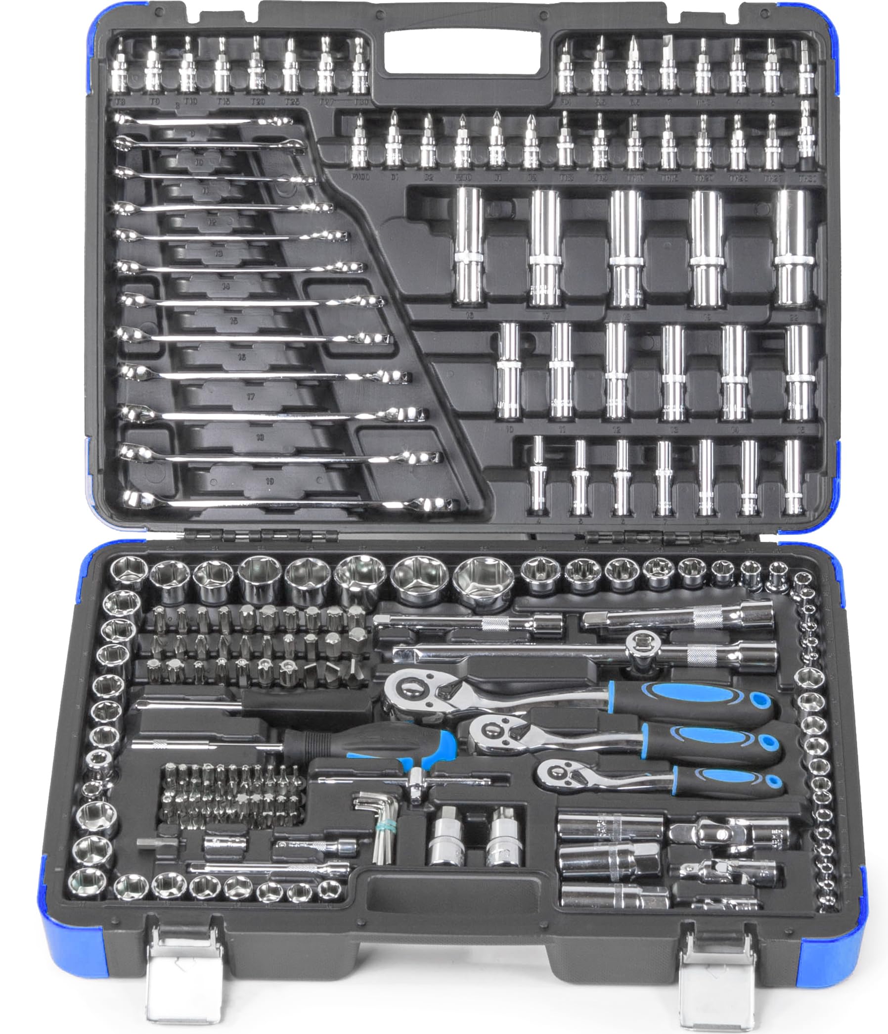 JOMAFA TOOL CASE 216 PIECES CARRACA 1/4 1/2 3/8 WRENCHES HEX CUPS AND FIXED KEYS