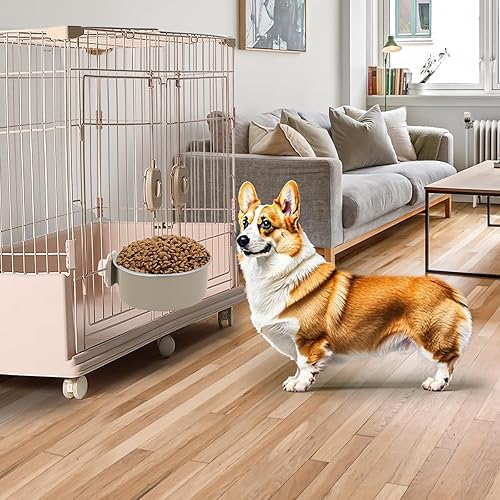 Miniatura 3 de 4 piezas de jaulas para perros, de acero inoxidable extraíble, perrera para colgar alimentos y agua, tazón para cachorros, perros medianos, gatos,