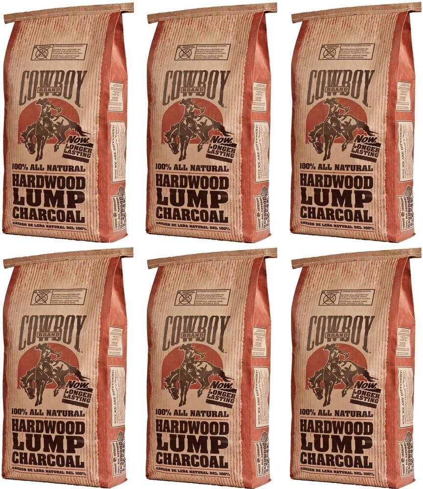 Cowboy 24220 Lump Charcoal, 20-Pound 6 Pack