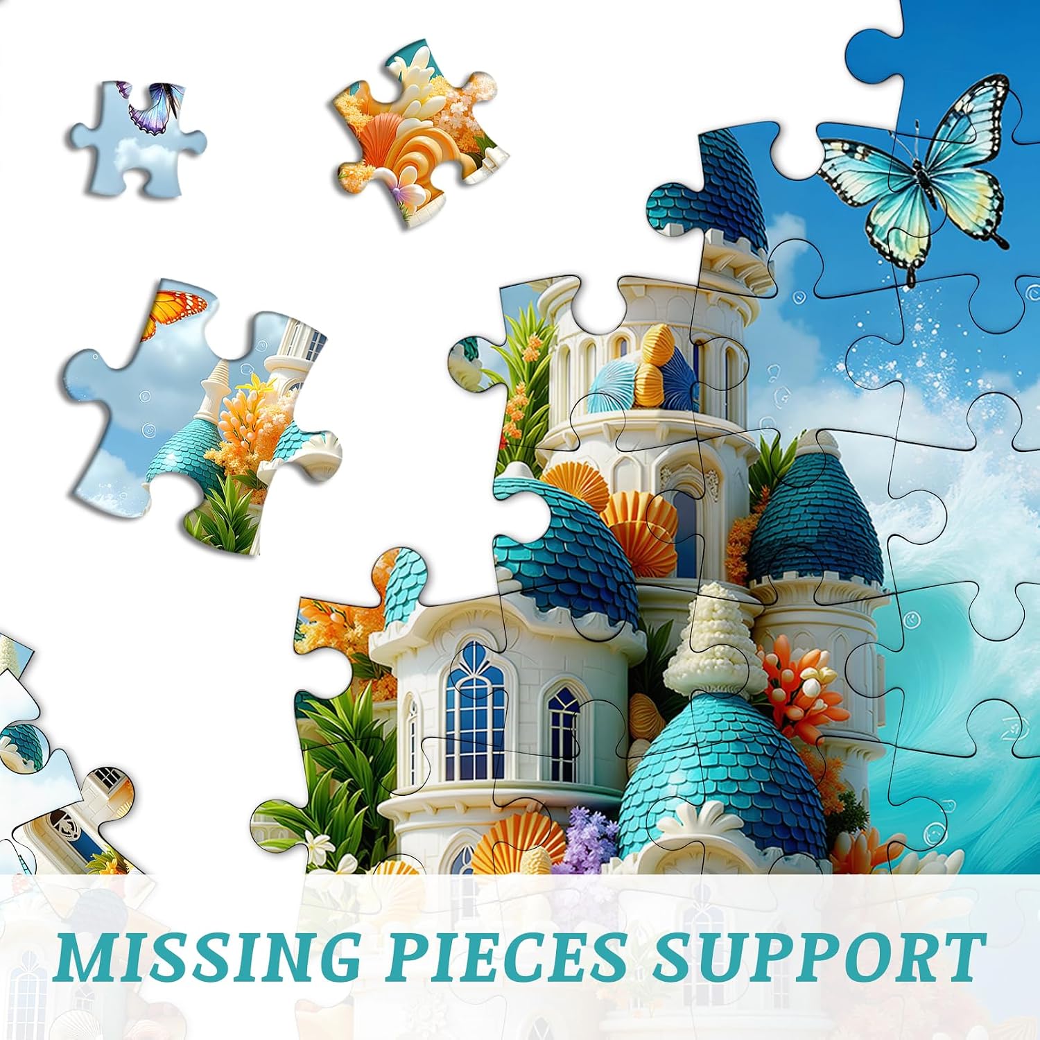 PICKFORU Fantasy Seashell Castle Puzzle for Adults 1000 Pieces image 4