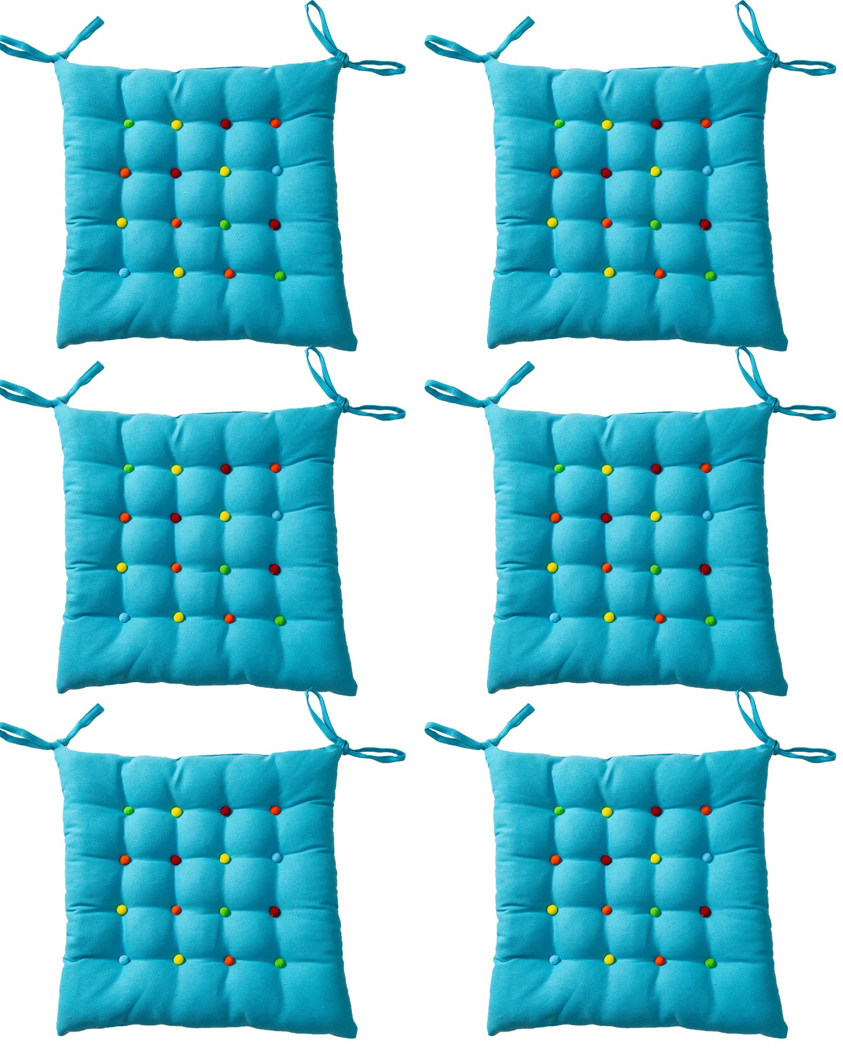 Coussins de salle à manger lot de 6 bleu pour repas conviviaux en famille
