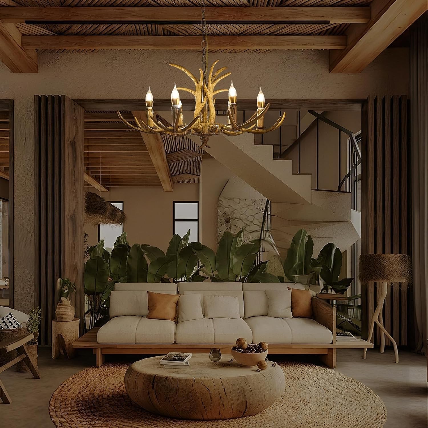 Kitchen Island Pendant Lights Farmhouse Chandelier Rustic Resin Deer Antler Light Nordic Style Restaurant Pendant Light Modern Lighting Fixtures Kitchen Island Lights for