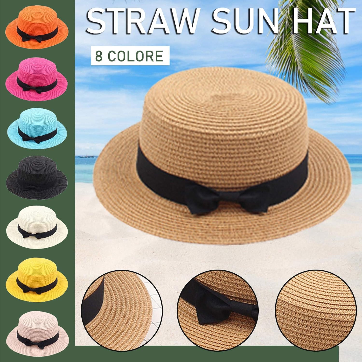 Cappello Da Pescatore Estivo Reversibile In Cotone, A Tesa Larga, Protezione Solare UV, Taglia Unica 56-58 Cm