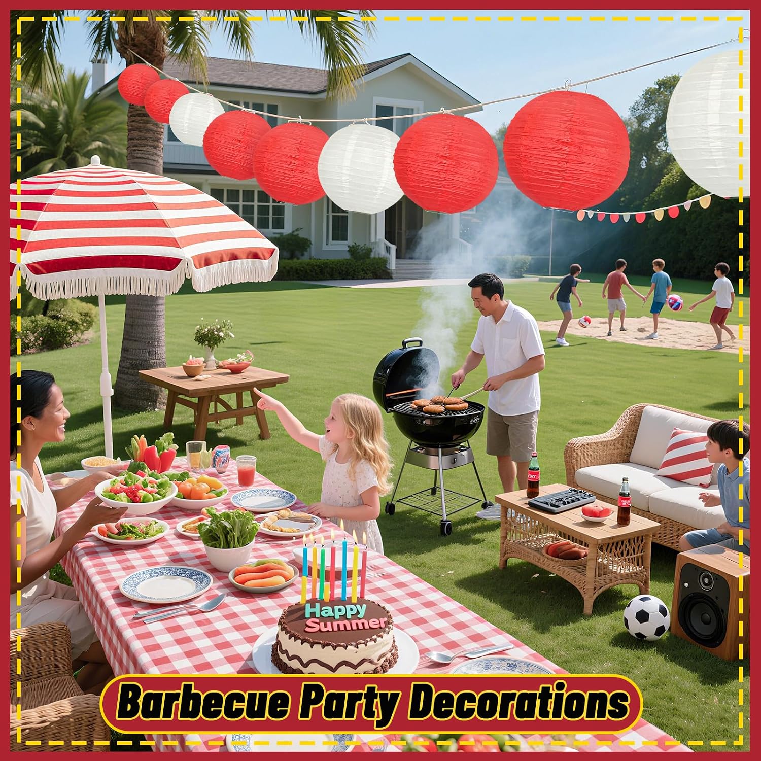 Peywot 10Pcs 16 Inch Paper Lanterns, Jumbo Hanging Paper Lanterns for Wedding, Birthday, Baby Shower, Bridal Shower, Home, Restaurant, Church, Chinese Japanese Party Decorations (Red)