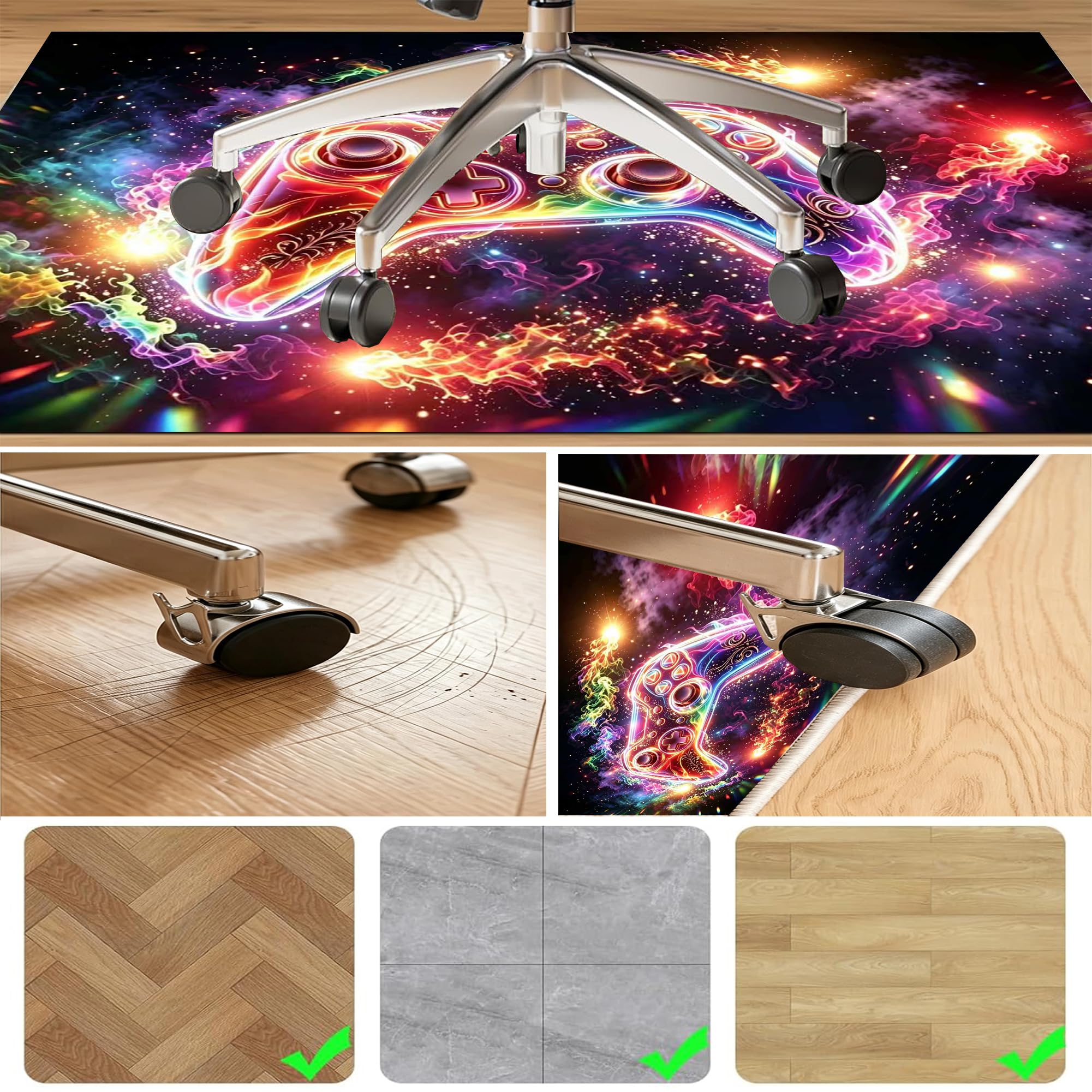 Tapis de Chaise de Gaming Tapis Chaise Bureau 180 x 200 cm