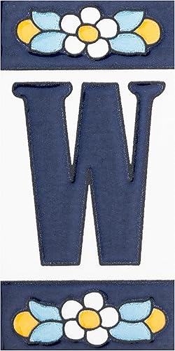 Merola Tile Sevillano Flora Letras de Dirección W 2-18" x 4-38" Azulejo de pared de cerámica